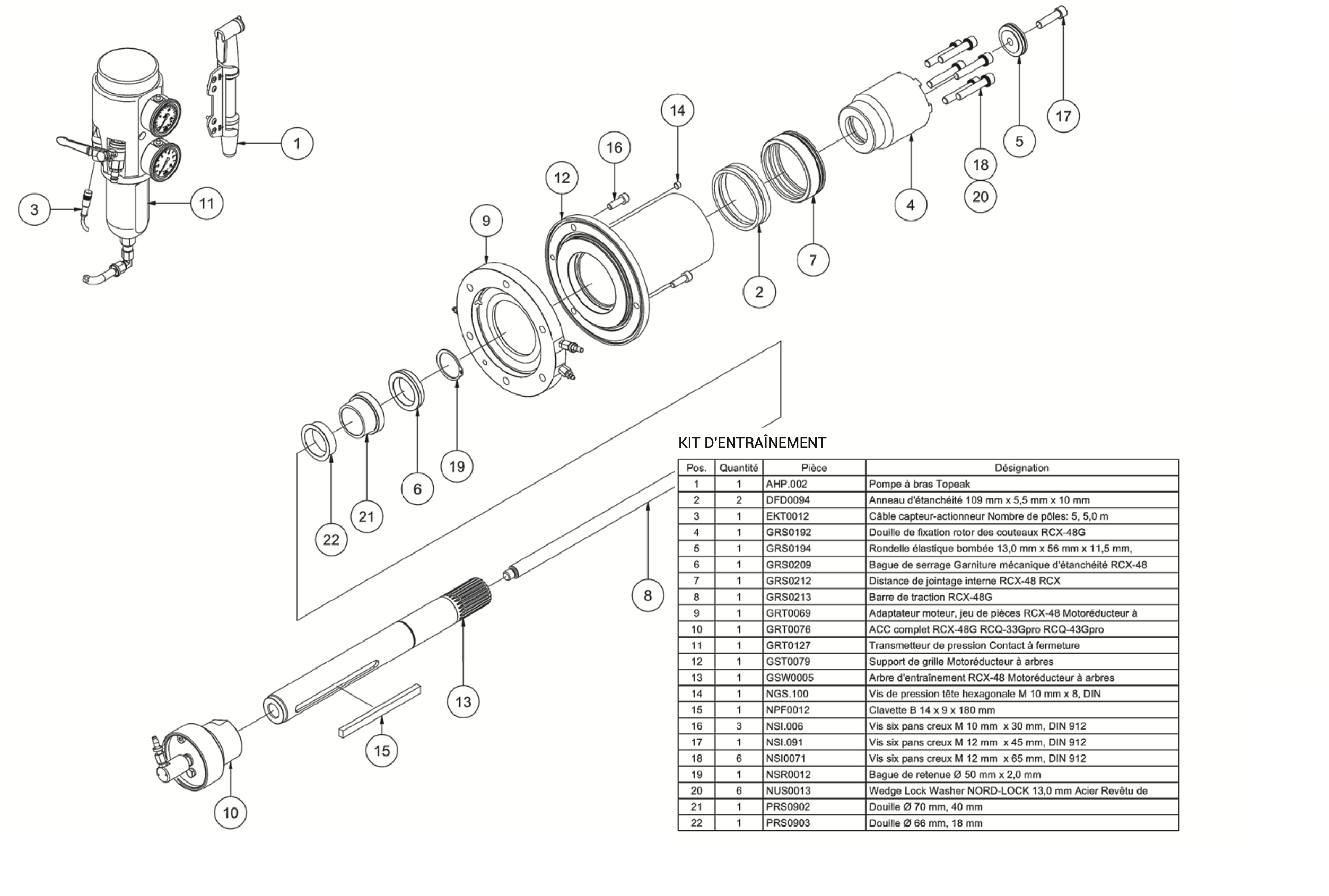Éclaté Premix RCX 48 Kit d'entrainement