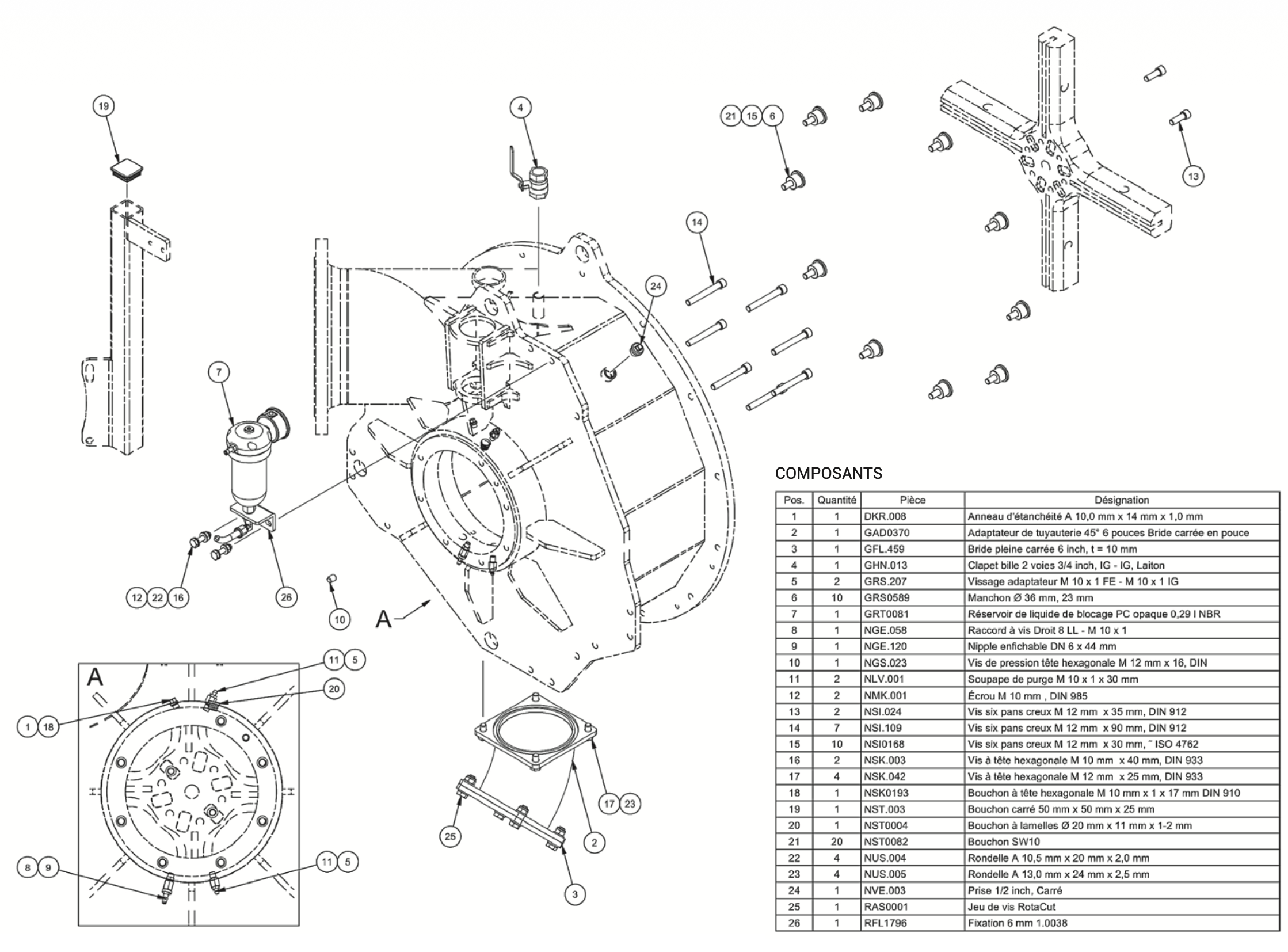 Éclaté Premix RCX 68 Composants