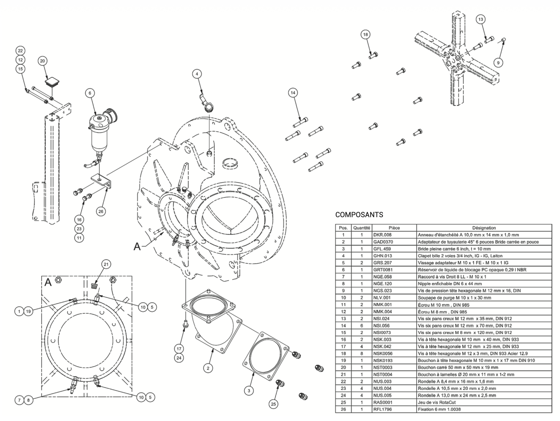 Éclaté Premix RCX 58 Composants