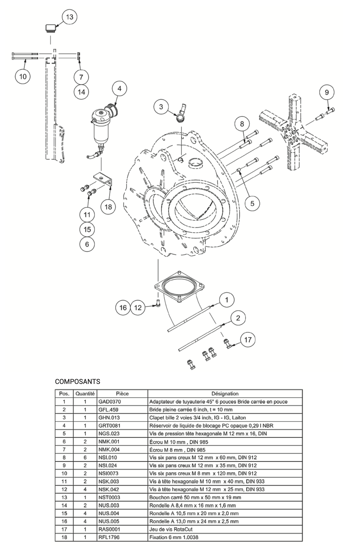 Éclaté Premix RCX 48 Composants