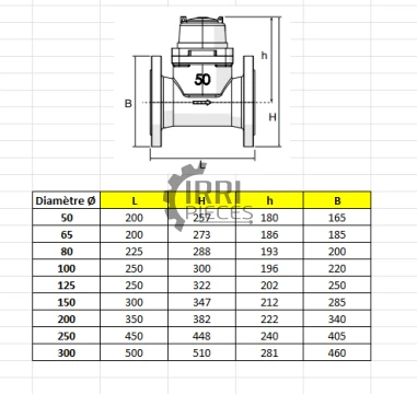 Compteur fonte irrigation