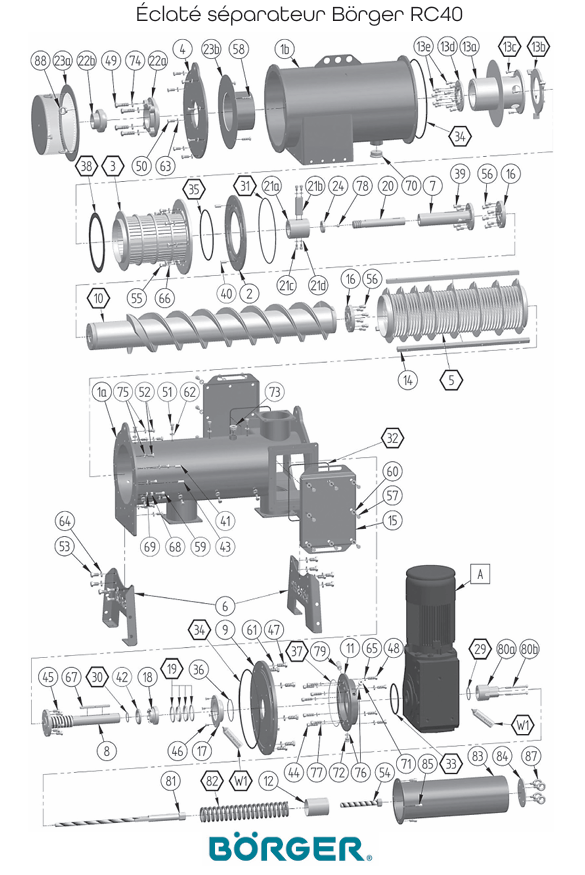 Éclaté séparateur RC40 Börger