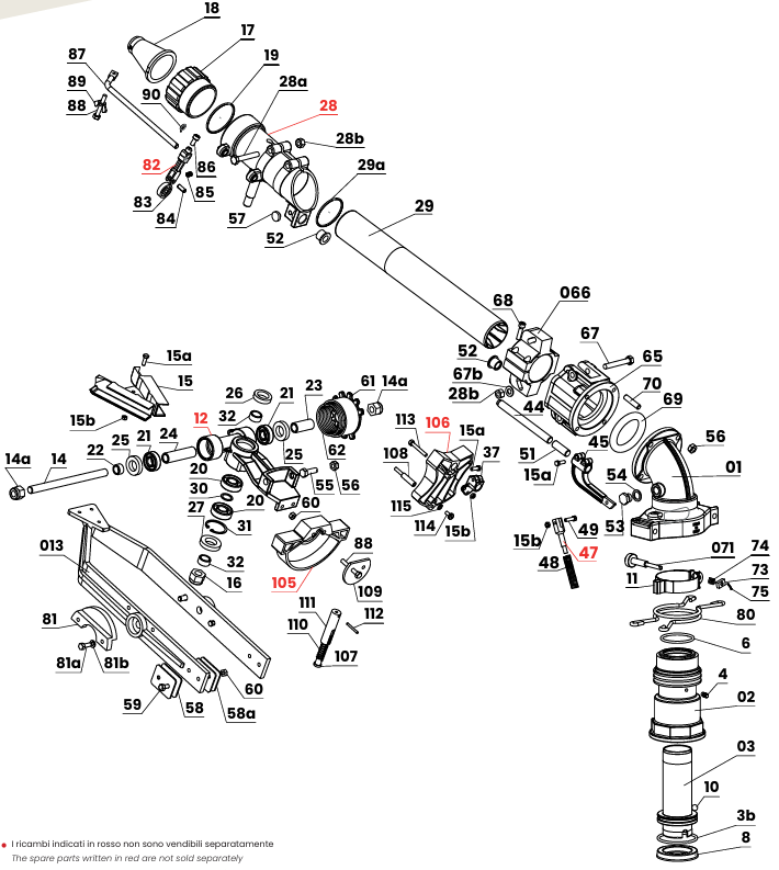 Éclaté canon Quasar SIME - vue 1