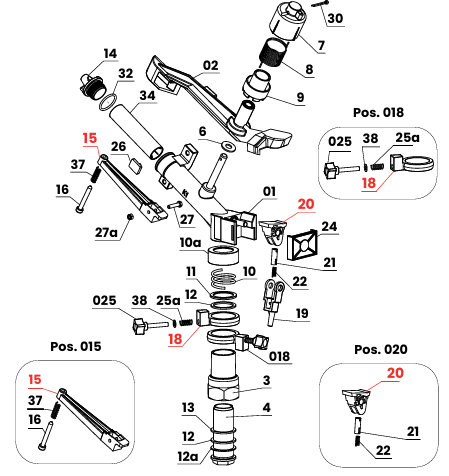 Éclaté canons K1 SIME - vue 1