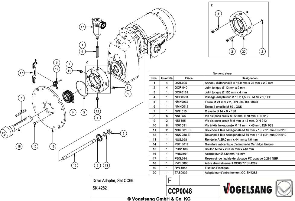 Eclaté CC66-M1 - B - motoréducteur